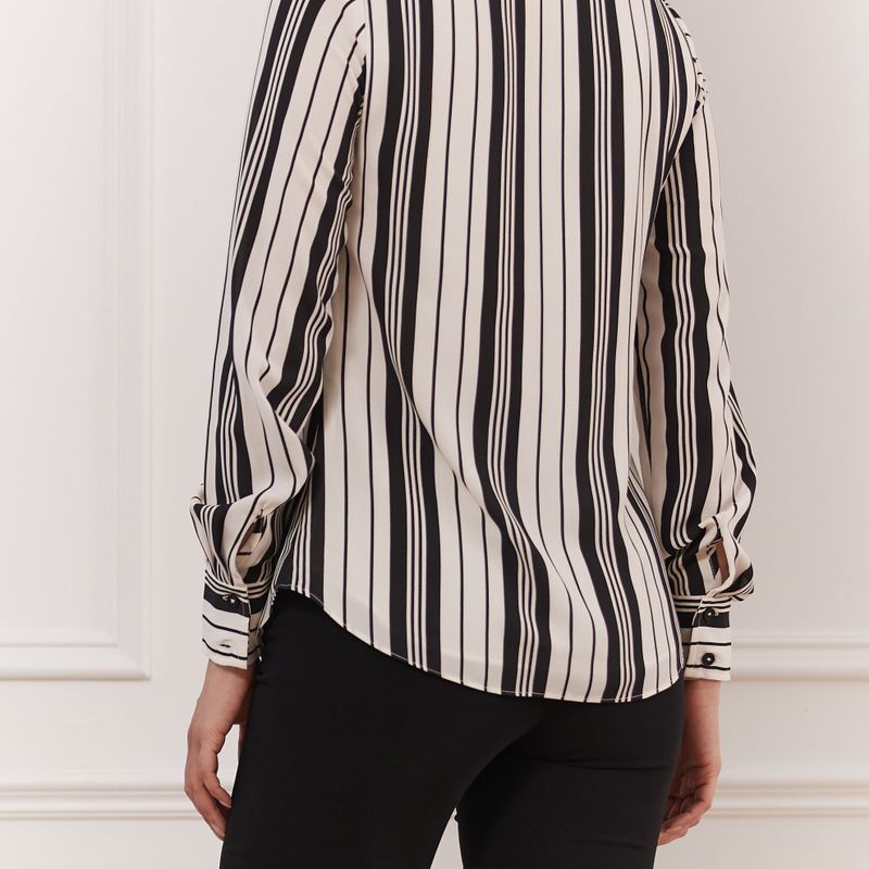 Striped Blouse Wth Scarf