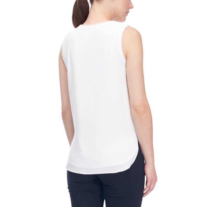 Soft Crinkle Sleeveless Top Wth Chiffon Detail
