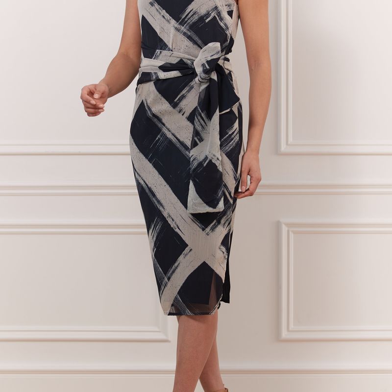 Printed Dress With Belt