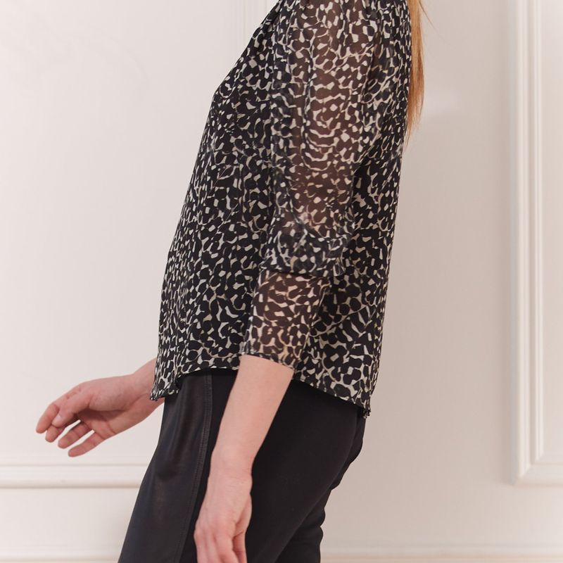 Blouse imprimée en V manche gigot