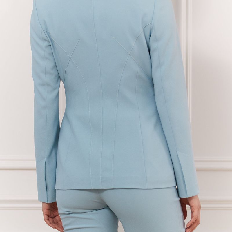 Single Button Jacket Wth Contrasting Topstitch