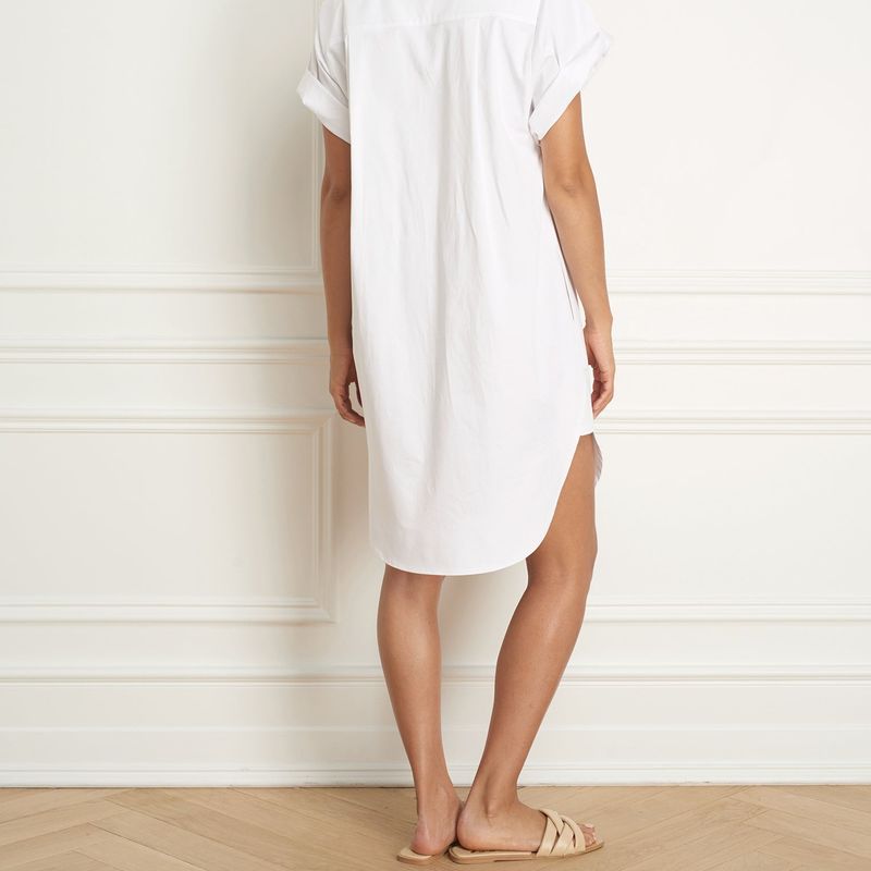 Shift dress wth rolled sleeve