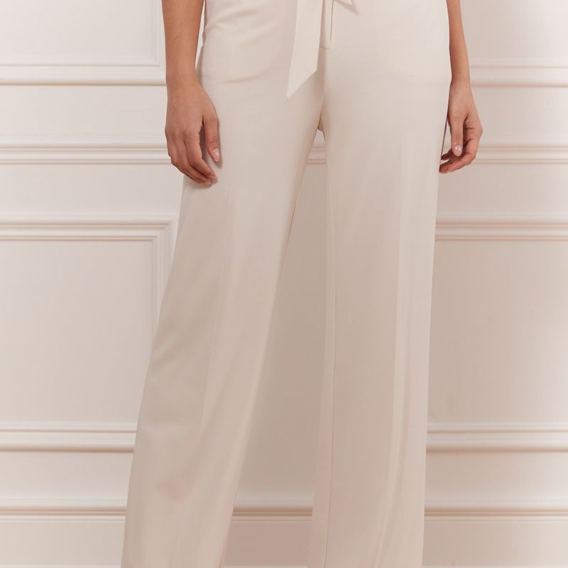 Matte Jersey Wide Leg Pant Wth Belt