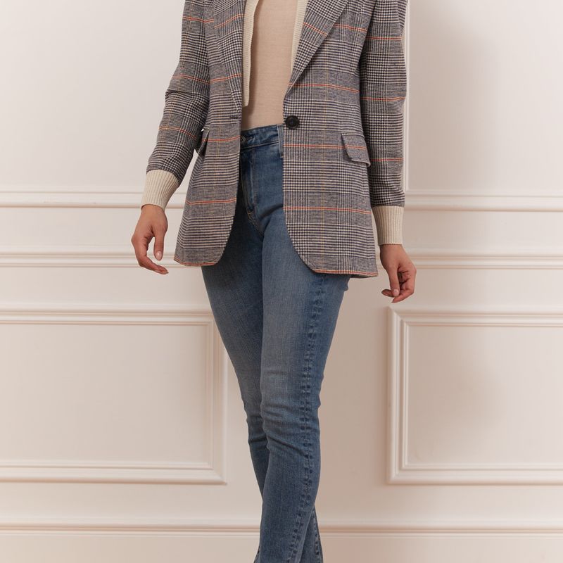 Veston avec col en tricot détachable