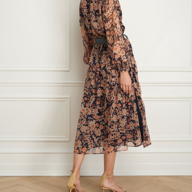 Button front dress with side slit