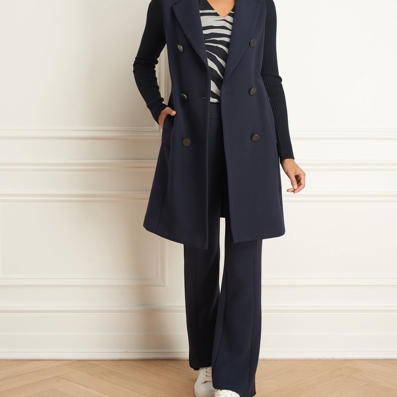 Manteau long avec manches en laine