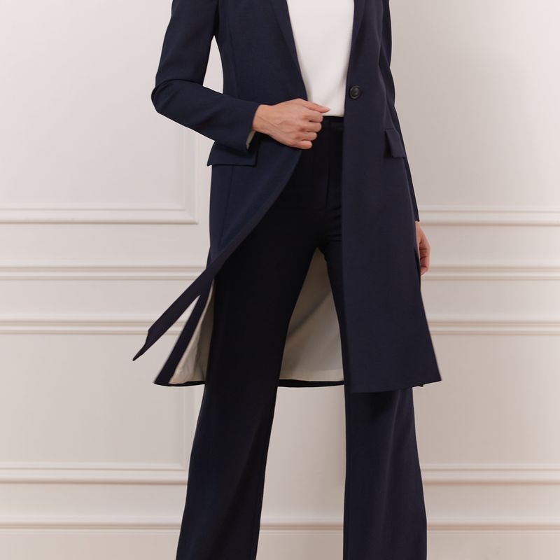 Stretch Crepe Long Jacket
