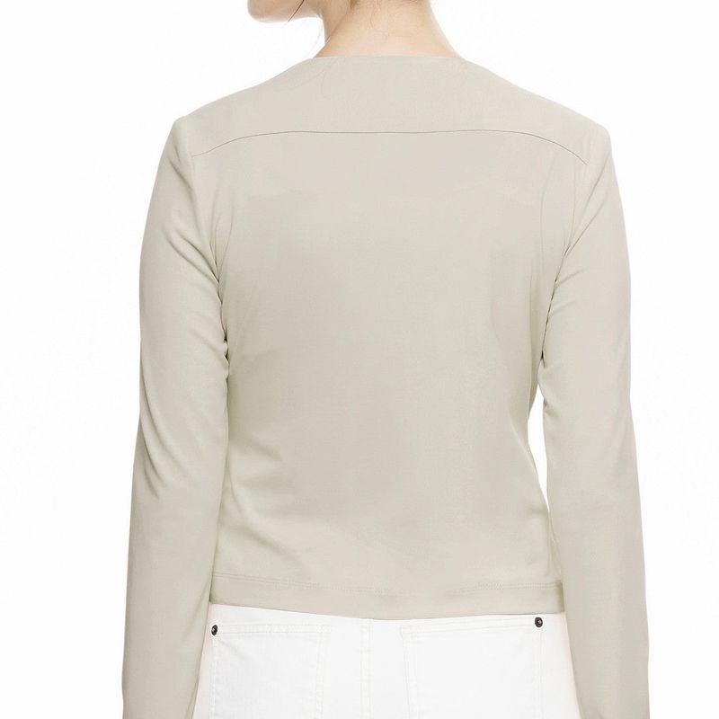 Short Jacket With Front Suede Detail