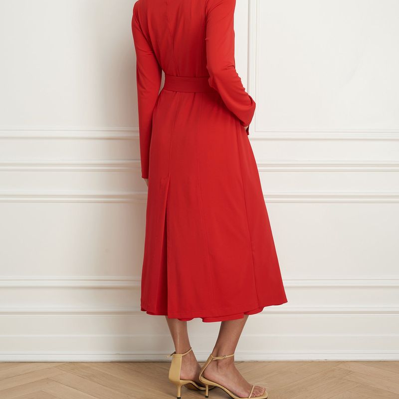 Matte jersey trench coat