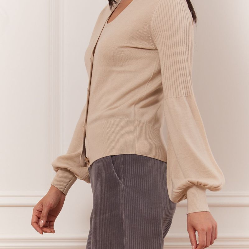 Cardigan court manche demi bouffante
