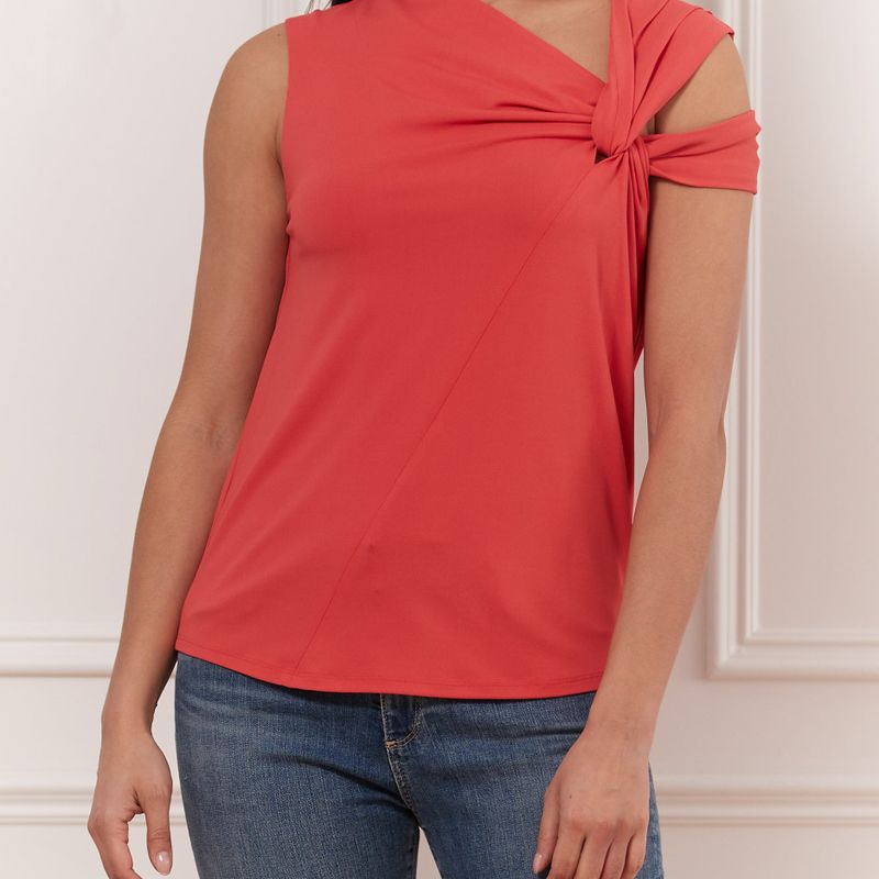 Matte Jersey Asymetric Knotted Top