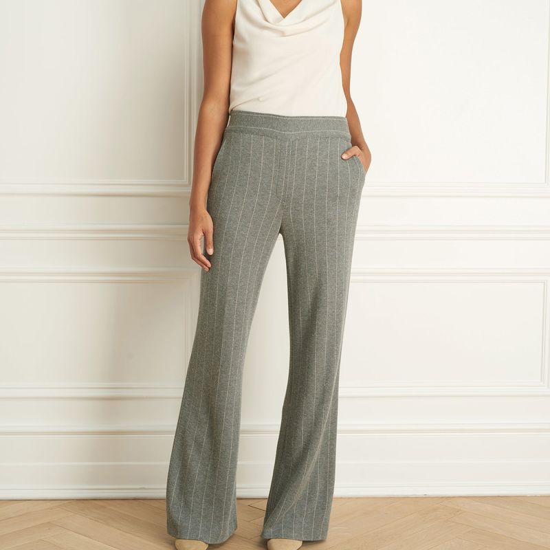 Pantalon Jambe Large à rayure