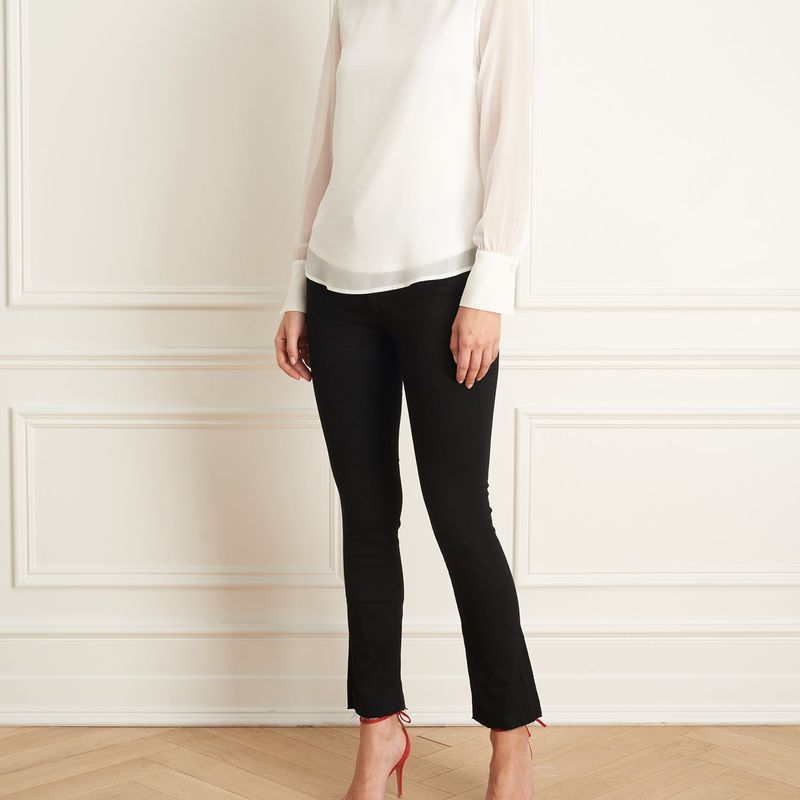 Blouse Chiffon Avec Col
