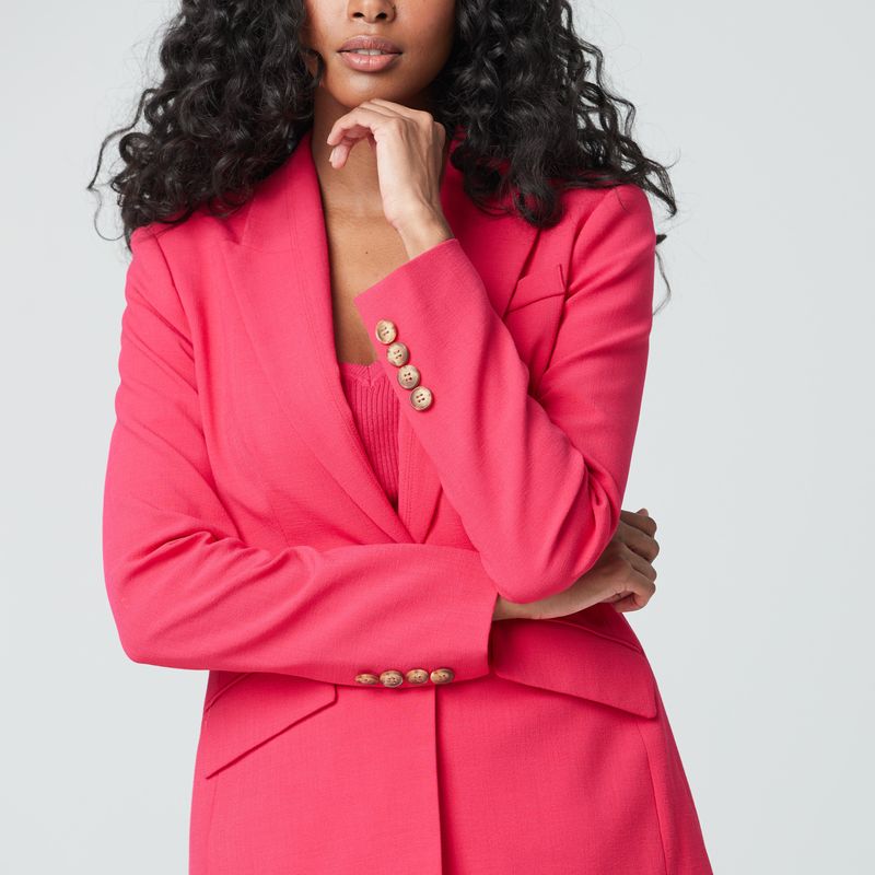 Jacket couture contraste au col