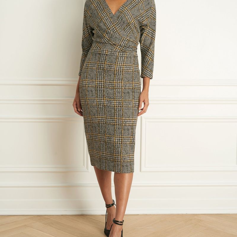 Plaid Wrap Dress