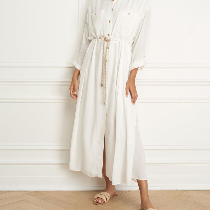 Flowy over shirt dress wth patch