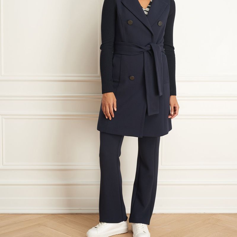 Manteau long avec manches en laine