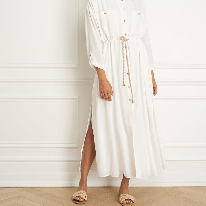 Flowy over shirt dress wth patch