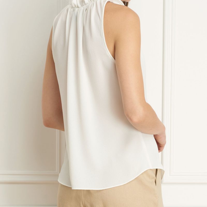 Cami wth ruffle collar shirred waist