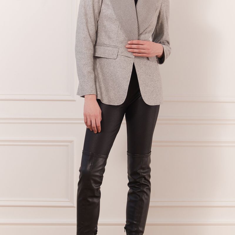 Jacket avec col tricot amovible