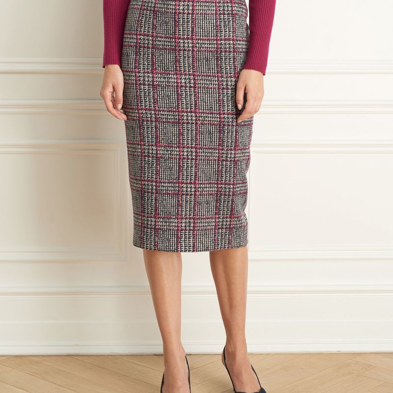 Plaid Pencil Skirt