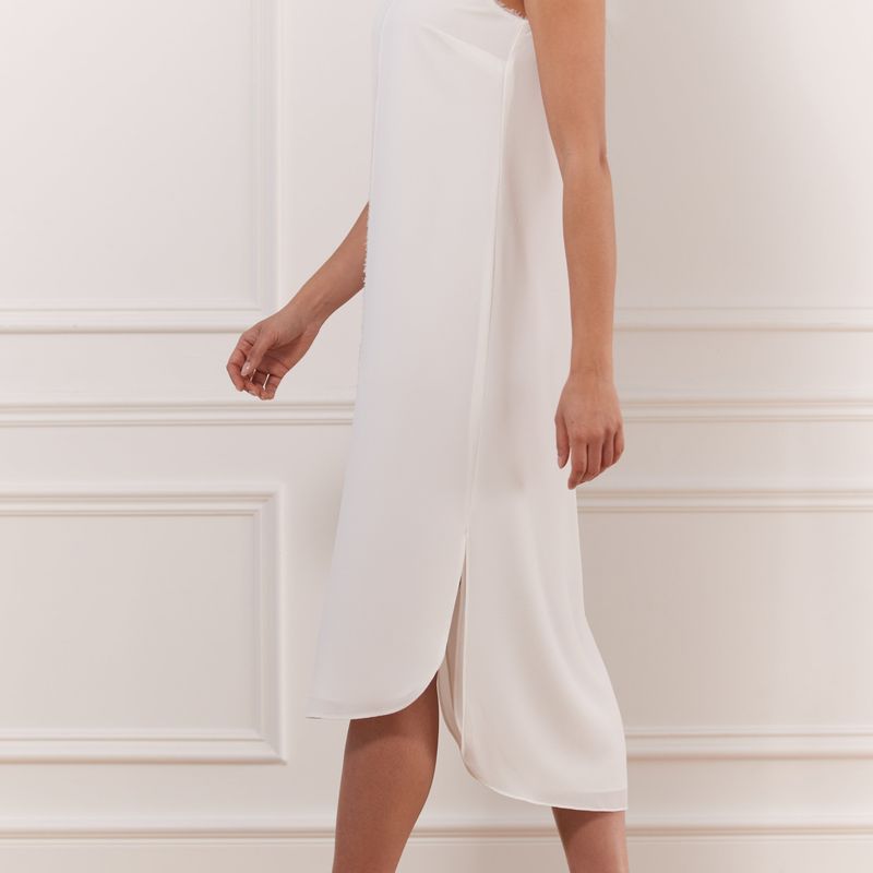 Soft Crinkle Sleeveless Dress Wth Chiffon Detail