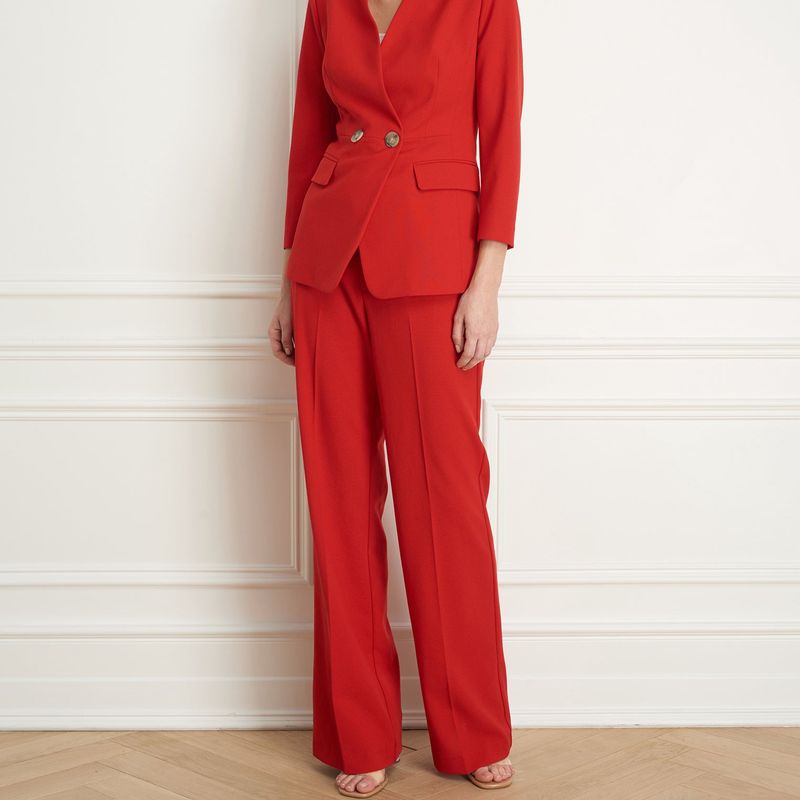 Collarless double breast jacket