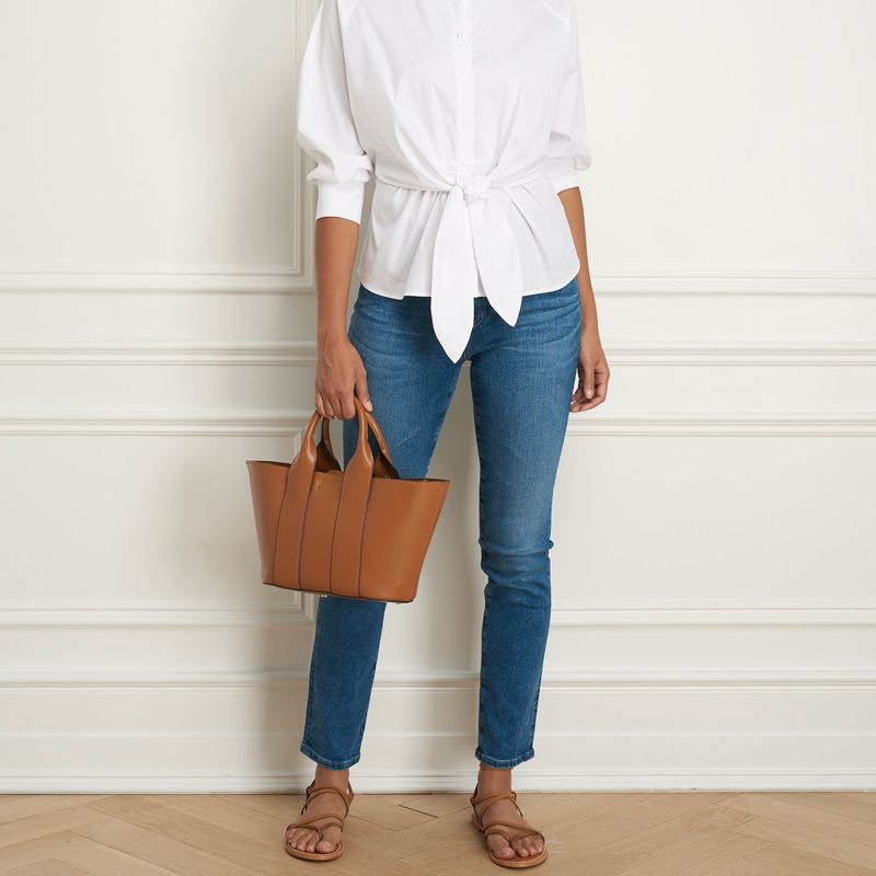 Cotton blouse with front knot