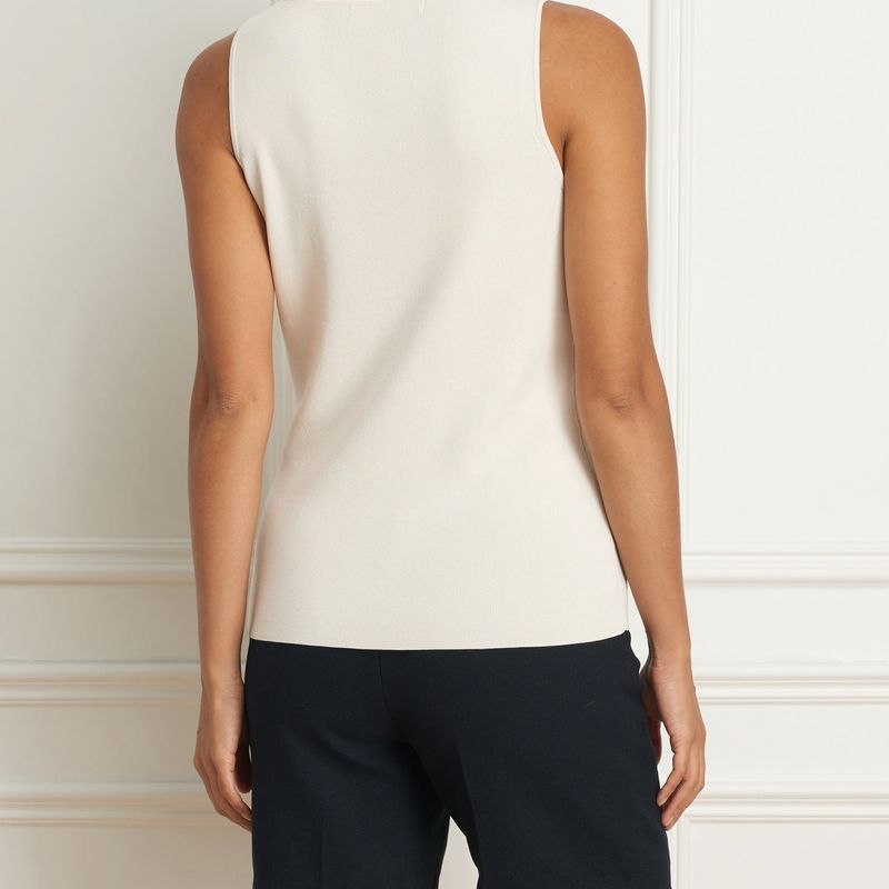 Viscose rib knit sleeveless v-neck