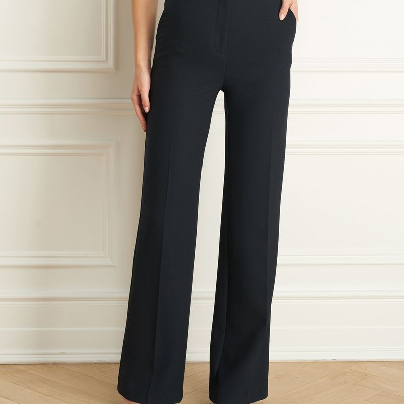Basket Weave Pantalon Jambe Large