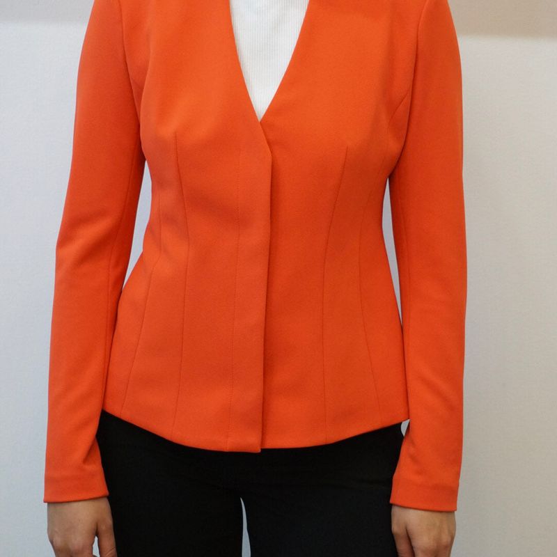 Collarless Fitted Jacket