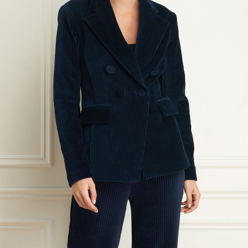 Corduroy Veston Faux Double-Breast