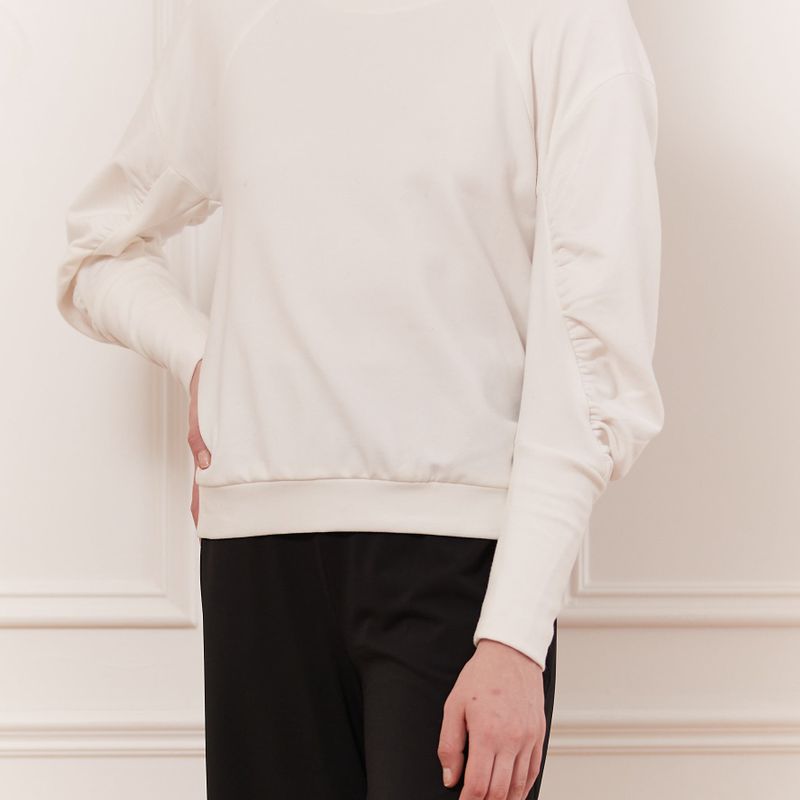 Sweatshirt col rond avec detail manche