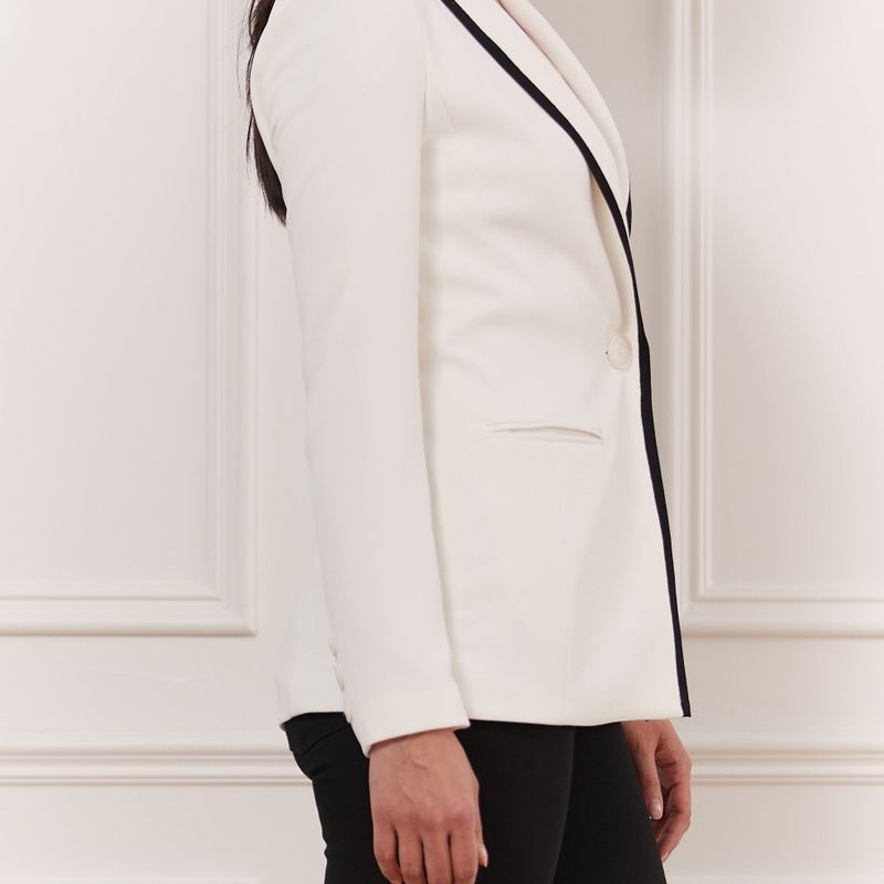 Single Button Jacket Wth Contrasting Detail