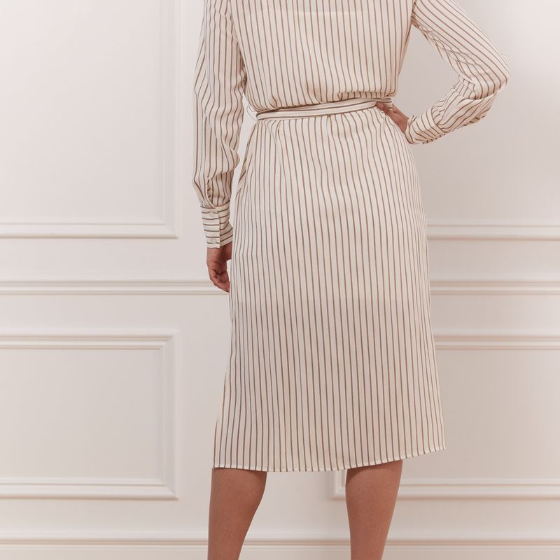 Pin Stripe Dress Wth Belt