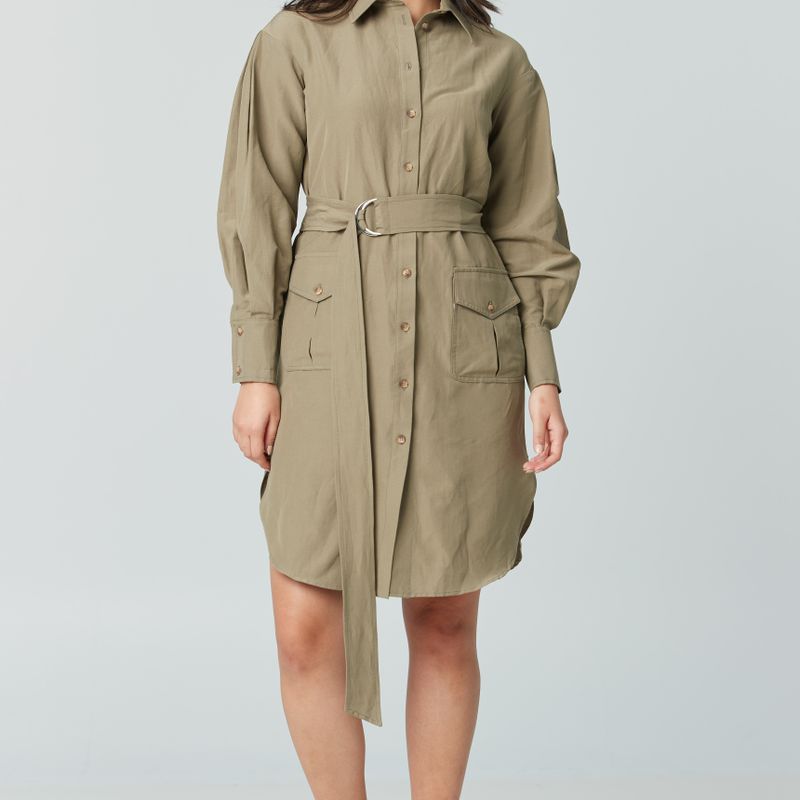 Robe safari manches bouffantes