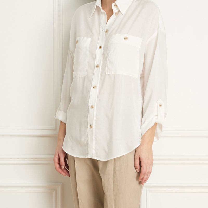 Flowy over shirt wth patch poket