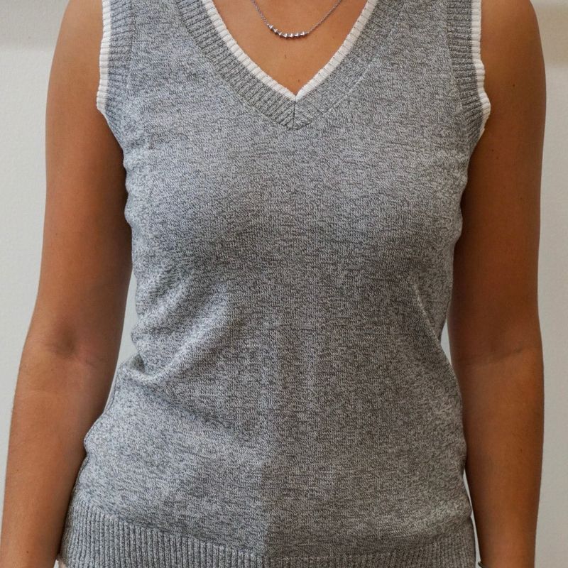 Cotton Blend V-Neck Top