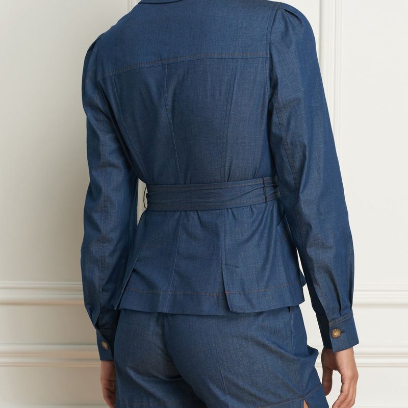 Shirt style jacket with removable belt