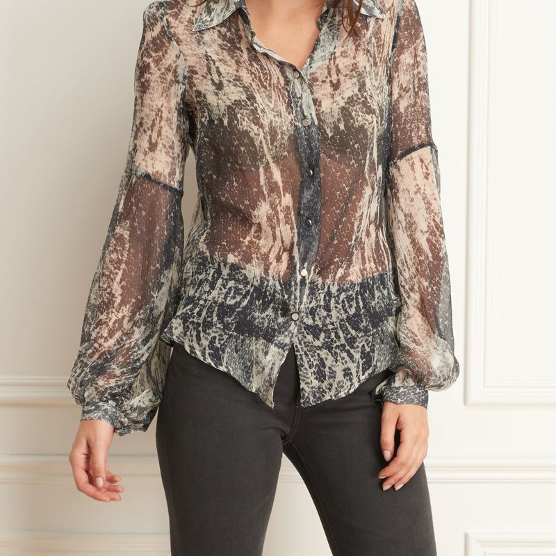 Blouse en soie imprimée