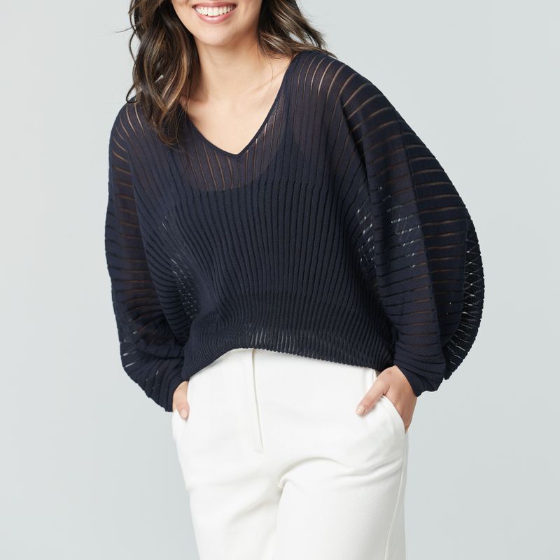 V neck top bat wing sleeve