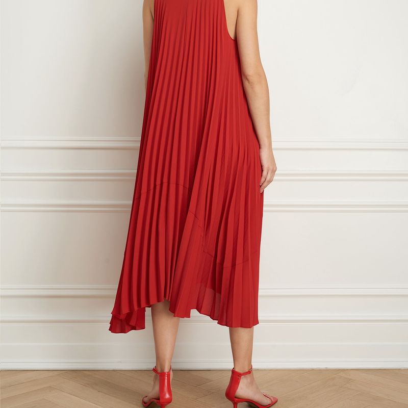 Pleated reversible maxi dress