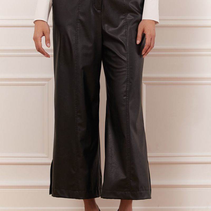 Pantalon court faux cuir