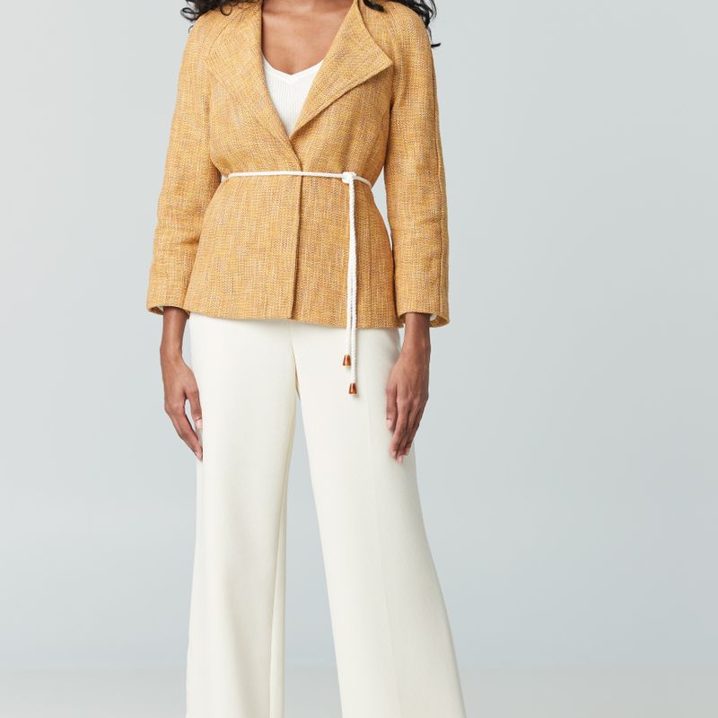 Jacket sans col bouton caché