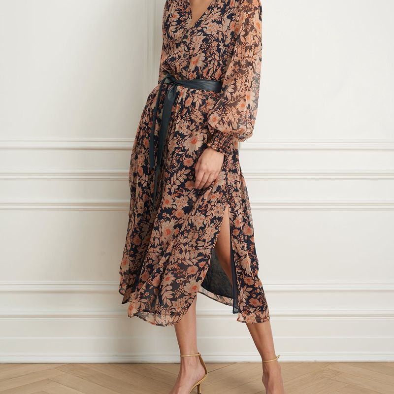 Button front dress with side slit