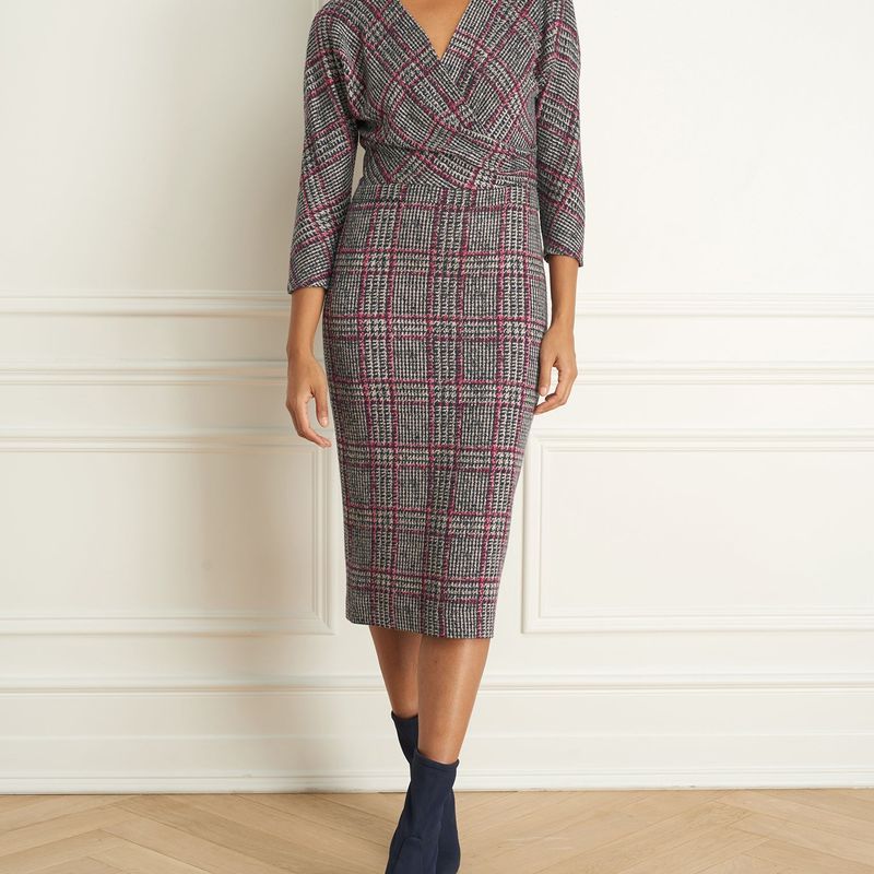 Plaid Wrap Dress