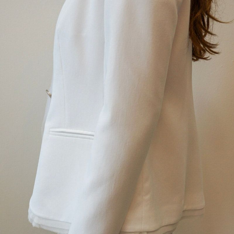 Stretch Crepe Single Button Jacket
