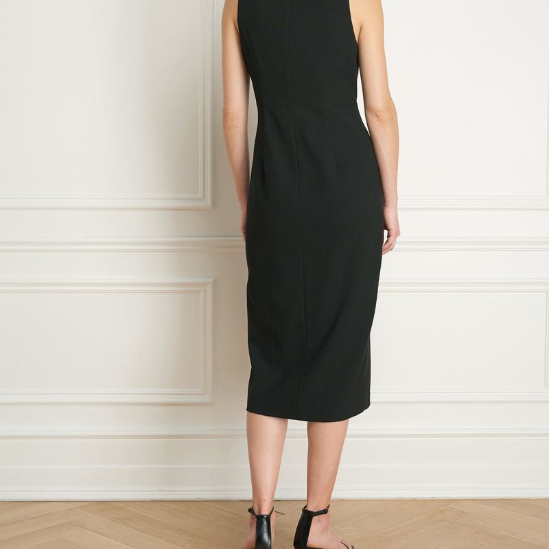 Power dress wth assymetrical lapel
