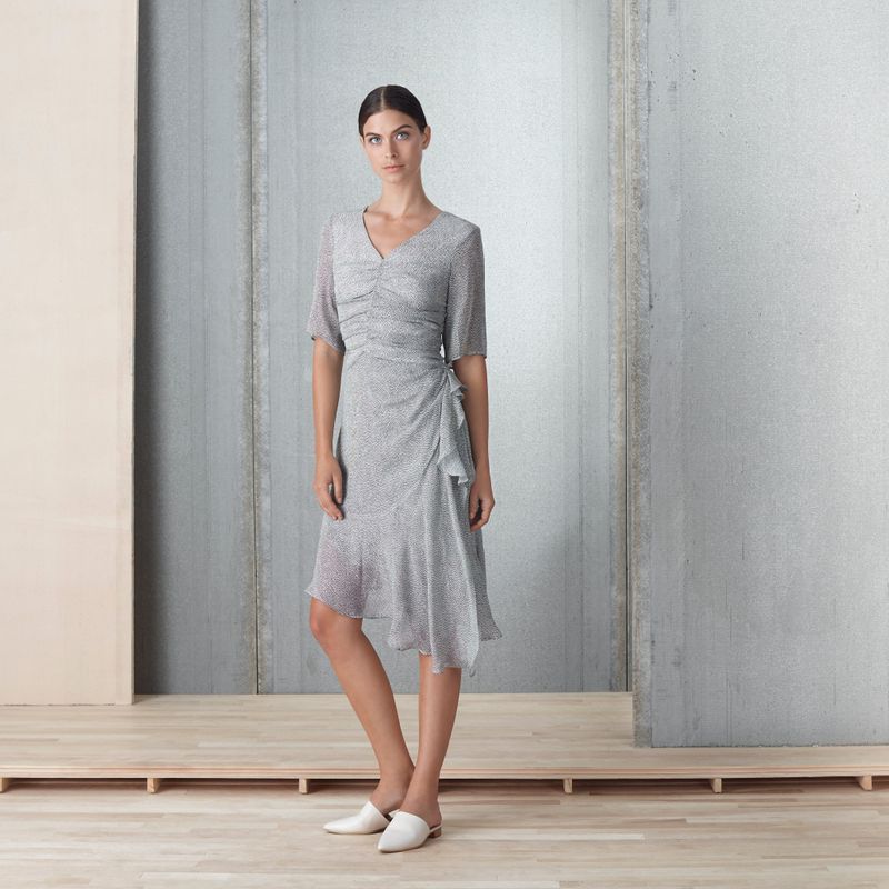 Mini Dot Routched Dress