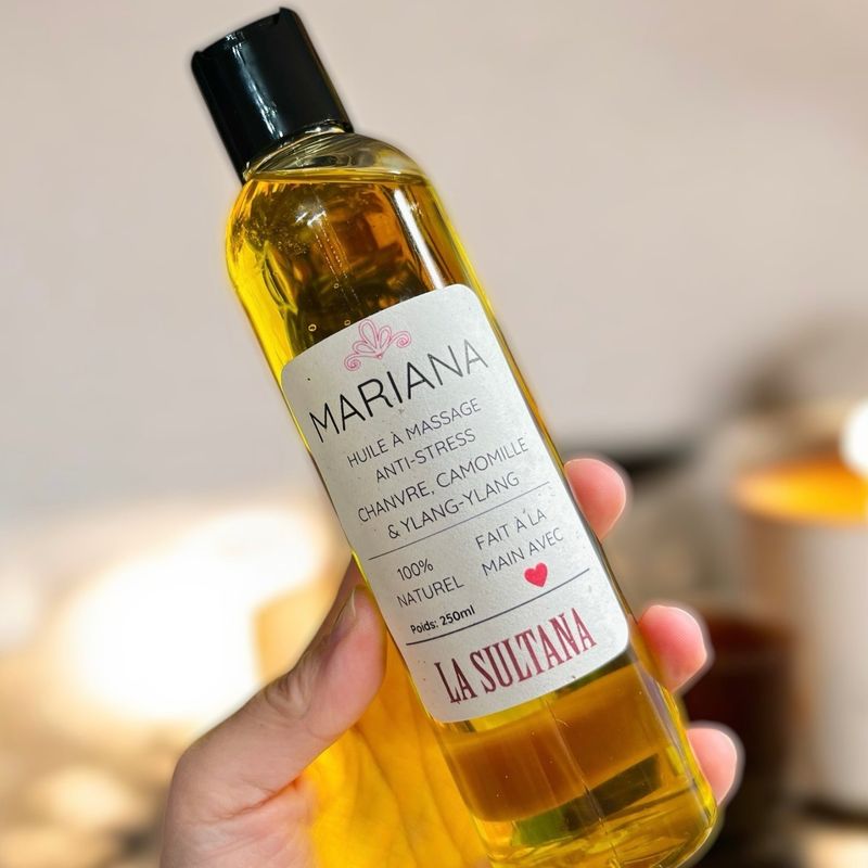 Huile à massage MARIANA chanvre, camomille & ylang-ylang